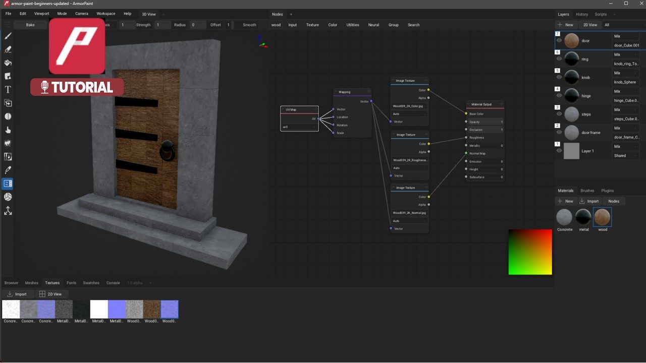 Still from an ArmorPaint texturing walkthrough