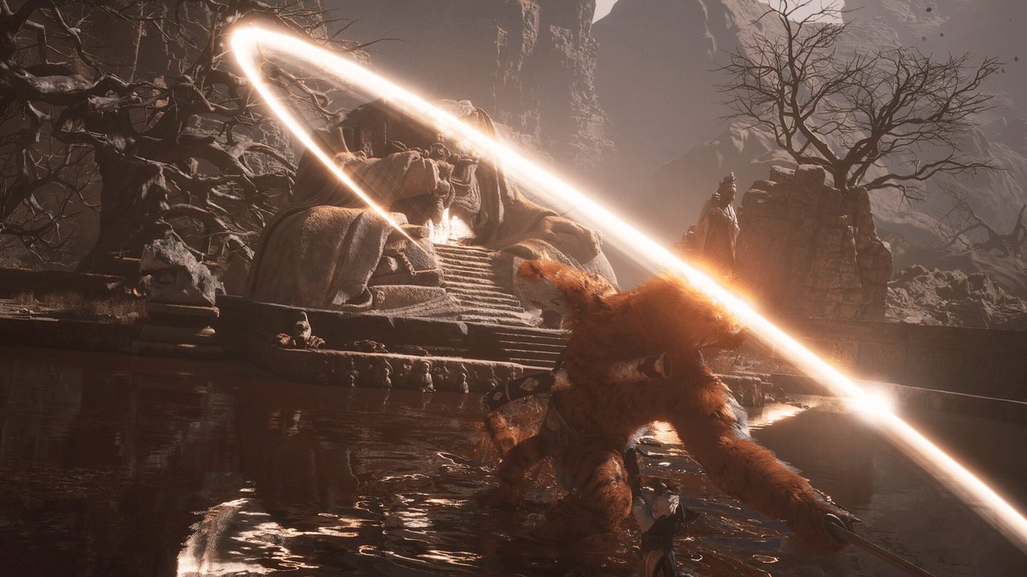 A screenshot from Black Myth: Wukong, shown here only as the point of comparison