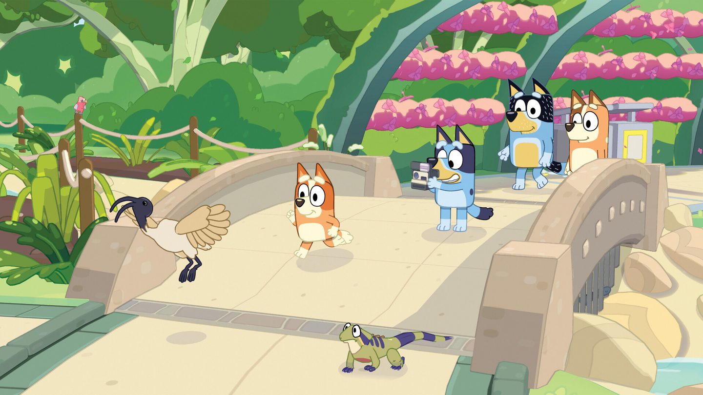 Bluey's Happy Snaps: 2D planes on a 3D skeleton — 3D on Backdrop