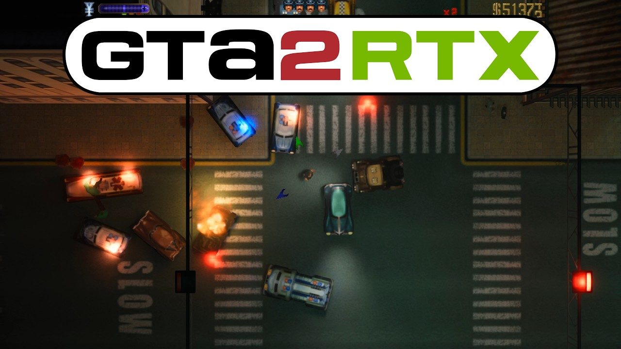 Still from the Grand Theft Auto 2 RTX Remix showcase video