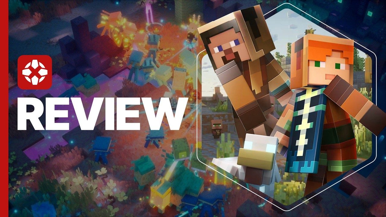 Still from IGN's video review of Minecraft Dungeons II