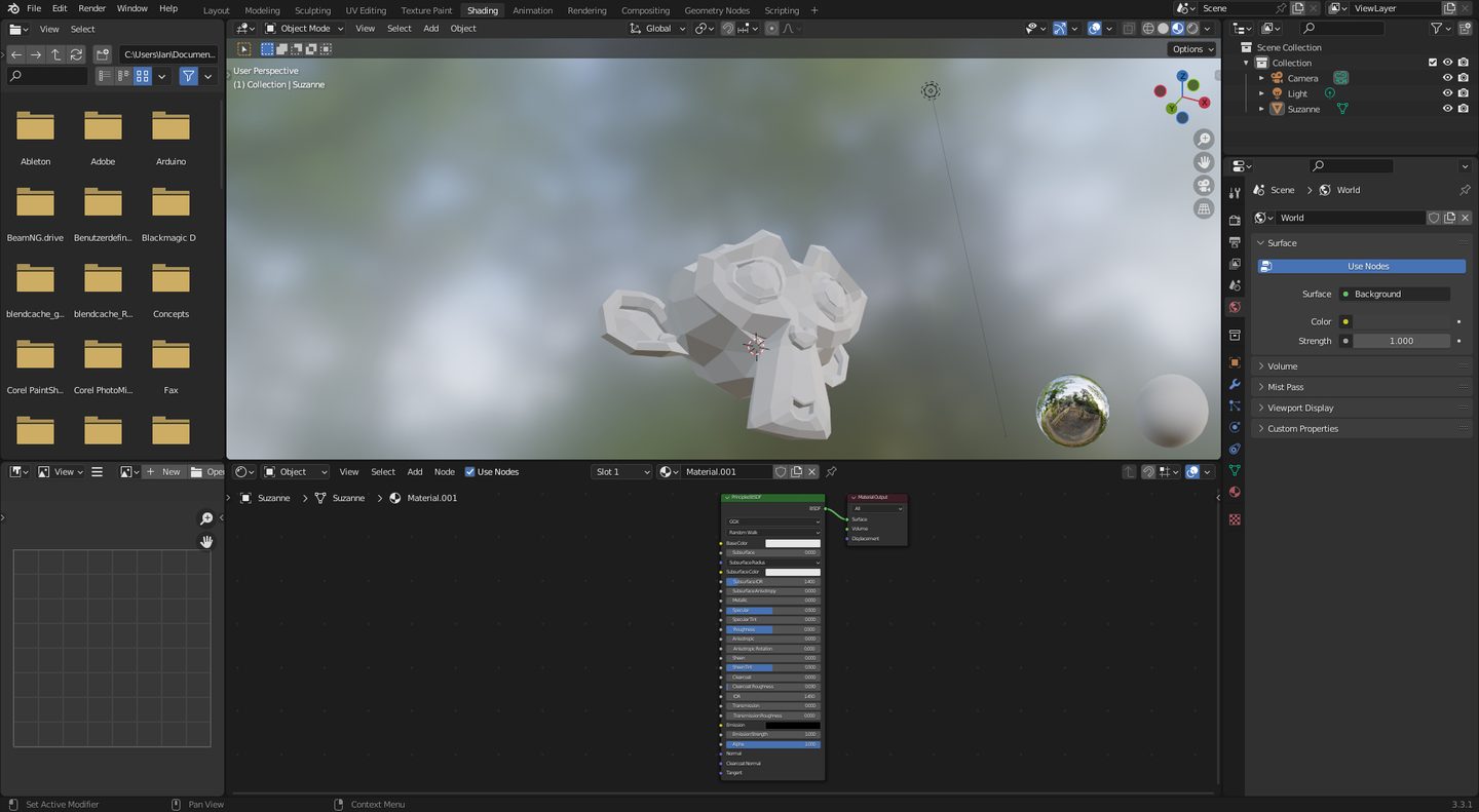 Krita paints Blender textures over a WebSocket — 3D on Backdrop