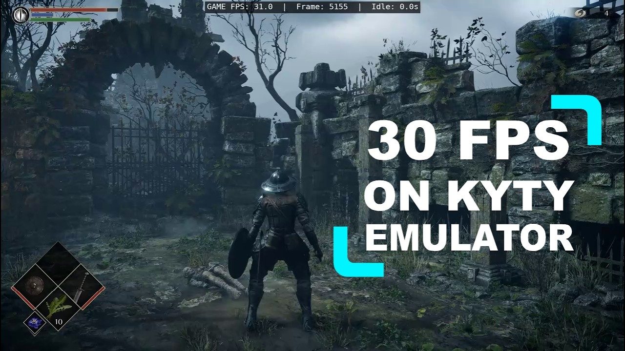 Still from PSXTech's capture of Demon's Souls running under the KyTyPS5 emulator